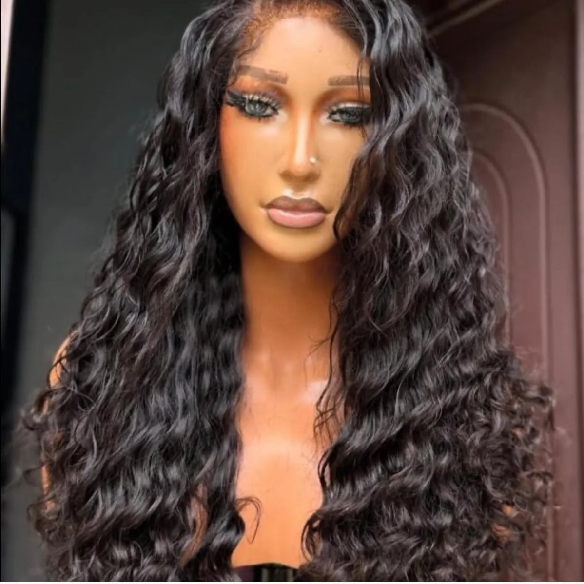 Perruque naturelle bouclée lace frontal