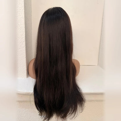 Perruque naturelle lisse lace frontal
