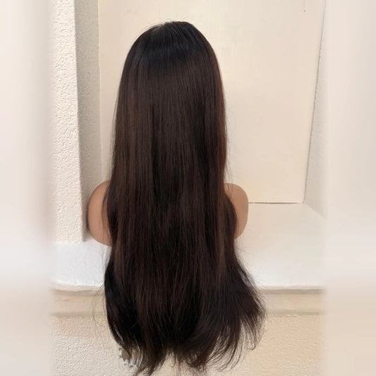 Perruque naturelle lisse lace frontal