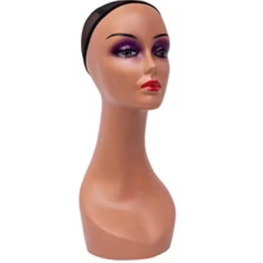 Tête de mannequin femme - Brun